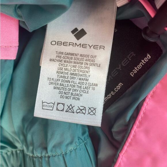 Obermeyer Womens Rhiannon Anorak Jacket Popover Down Filled Pink Size 12 - Picture 7 of 15